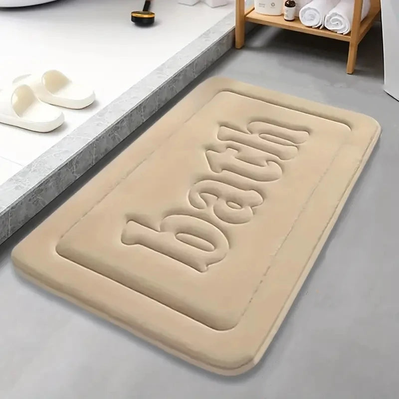 Bathroom anti slip floor mat soft bathroom mat water absorbing bath mat 1.2cm thick flannel fabric door mat home decoration