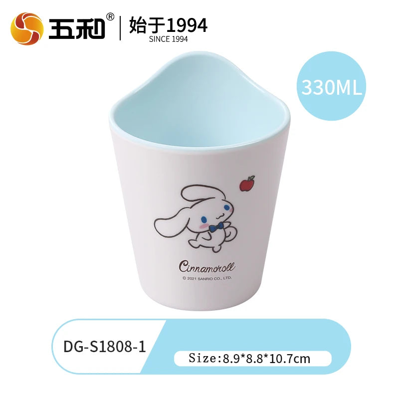For Sanrio Cinnmoroll Children Tableware Cartoon Soup Spoons Anti-Fall Dining Plates Salad Bowls Water Cups Food-grade Tableware