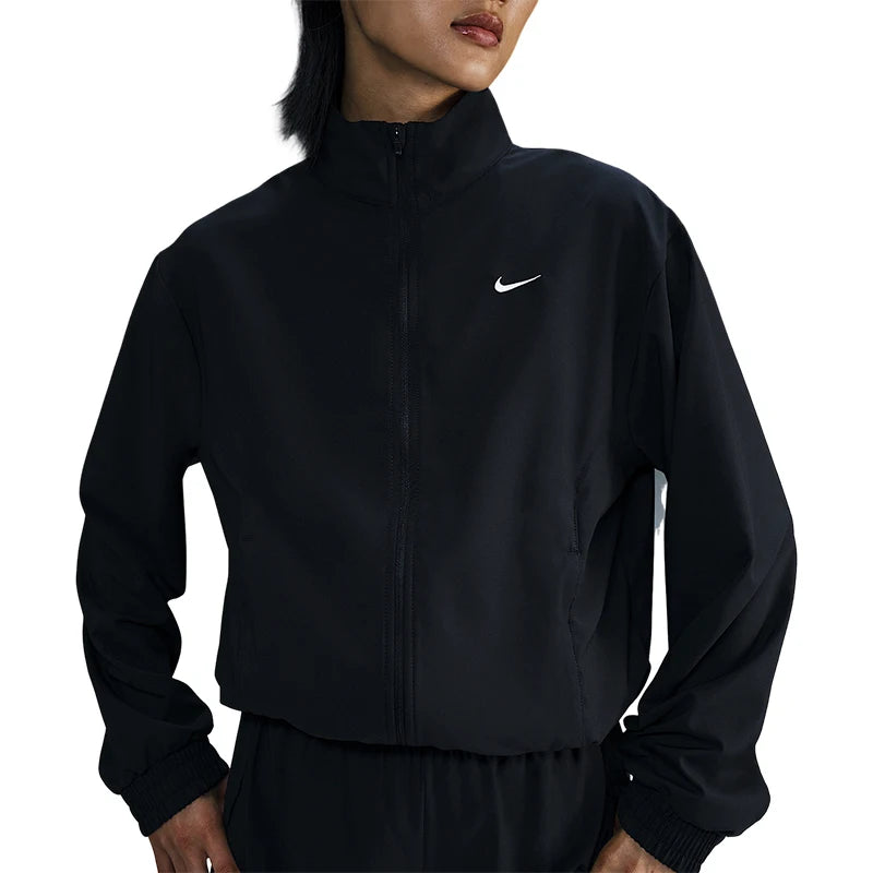 Nike genuine 2025 women's woven soft and durable training stand up collar jacket HQ3368-010