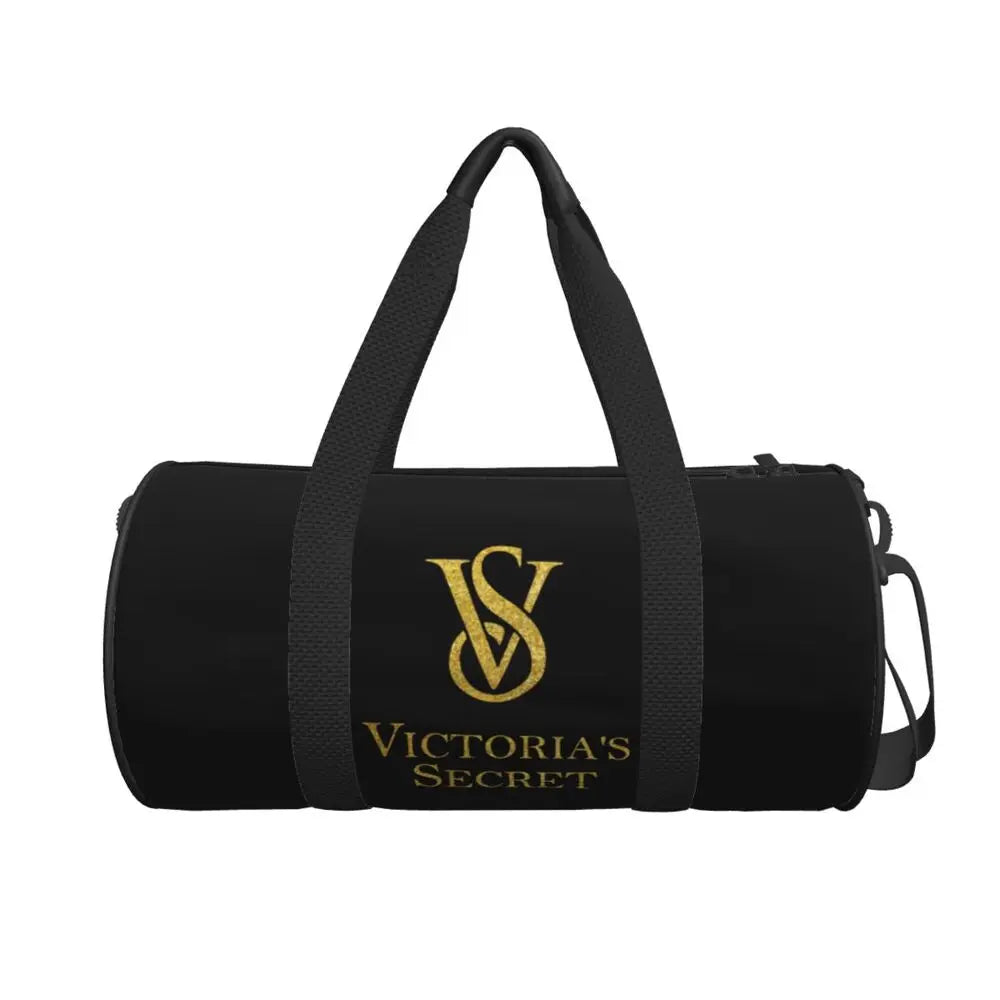 Pink White Stripe Round Capacity Travel Duffel Bag Male Female Large-Capacity Hand Luggage Sports Fitness Bag Travel Package