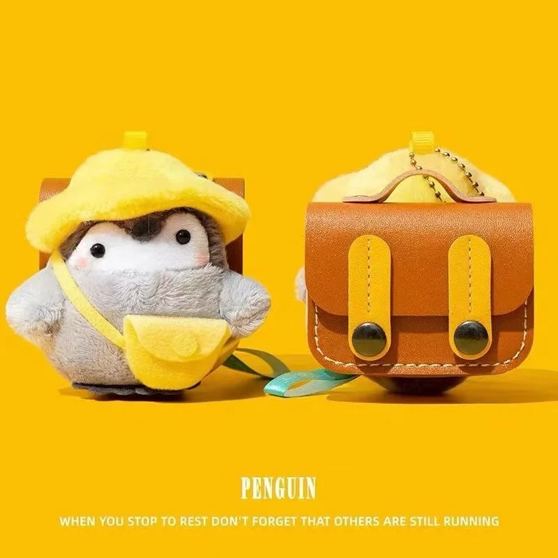 Cute Little Yellow Hat Penguin Backpack Bluetooth Earphone Case Protective Cover For Apple AirPods Pro 2nd 3rd Gen 4th Gen