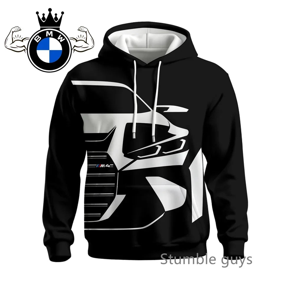 Autumn Men's BMW Hoodie Long Sleeve Sweatshirt Jacket Coat Sports Motorcycle Racing M Power Car Brand Casual Fashion