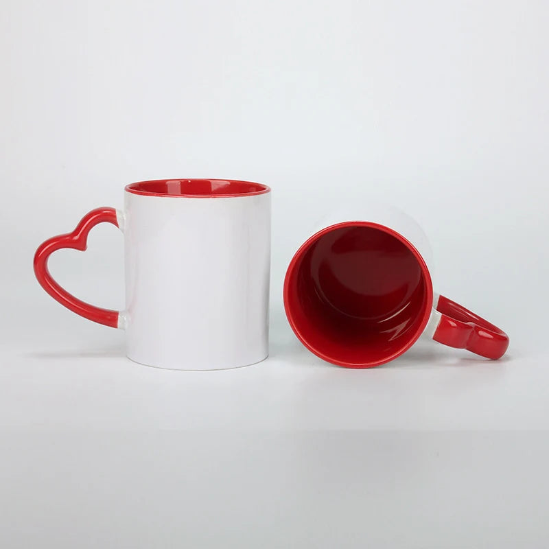 Customize white Ceramic coffee cup Creative customize logo Mug white Pnik handle Ceramic cups Print Pictures logo text mugs