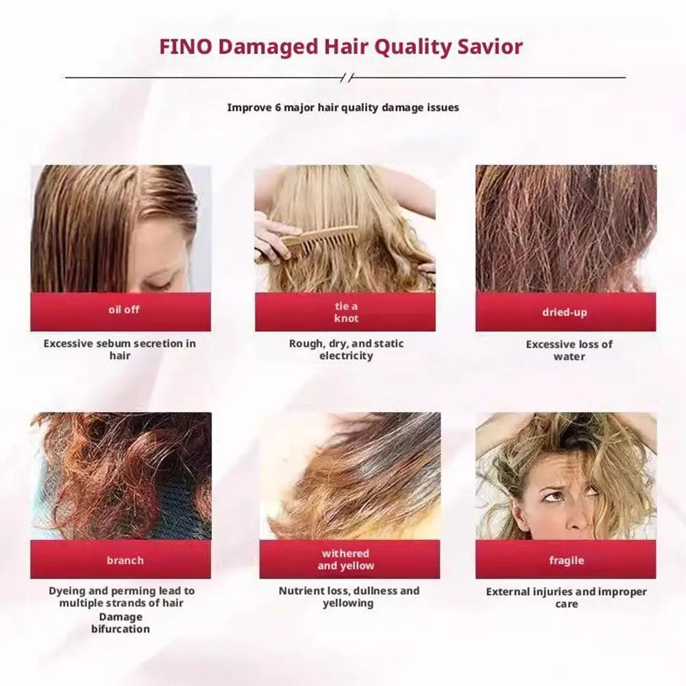 Fino Oil Control Fluffy Shampoo Conditioner Controls Oil Deeply Nourish Improve Frizz High Permeability Hair Improves Frizz