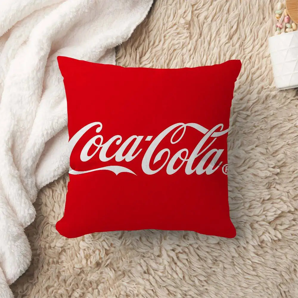 C-Coca C-cola Vintage Logo Pillow Cushion Cover Pillowcase Living Room Sofa Home Decor Customized
