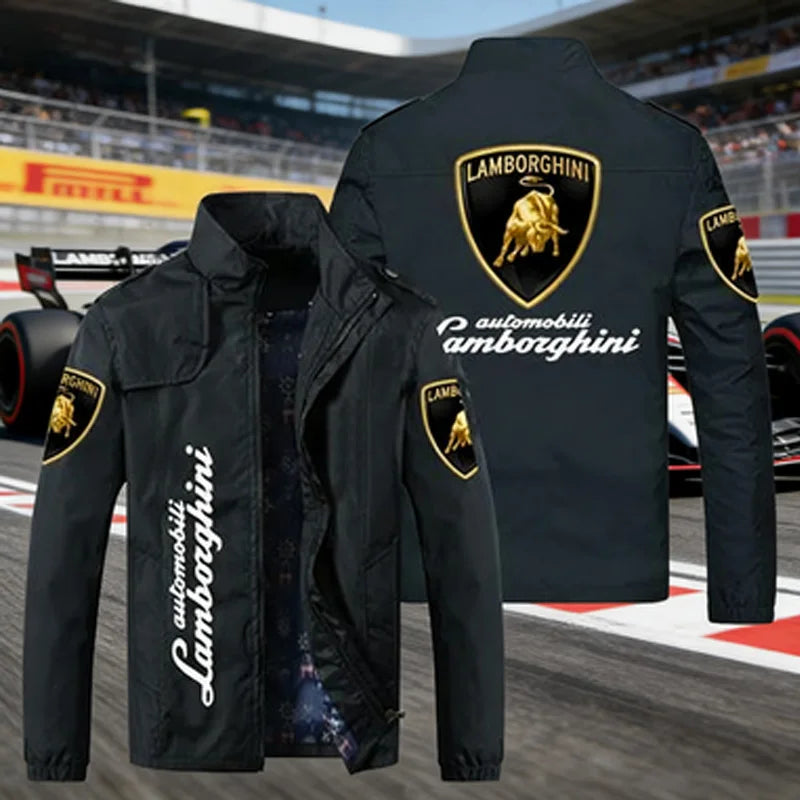 Fashion Printed  Stand-up Collar Casual Jacket Men's Windproof Top For Lamborghini Urus Huracan Aventador Premium Accessories