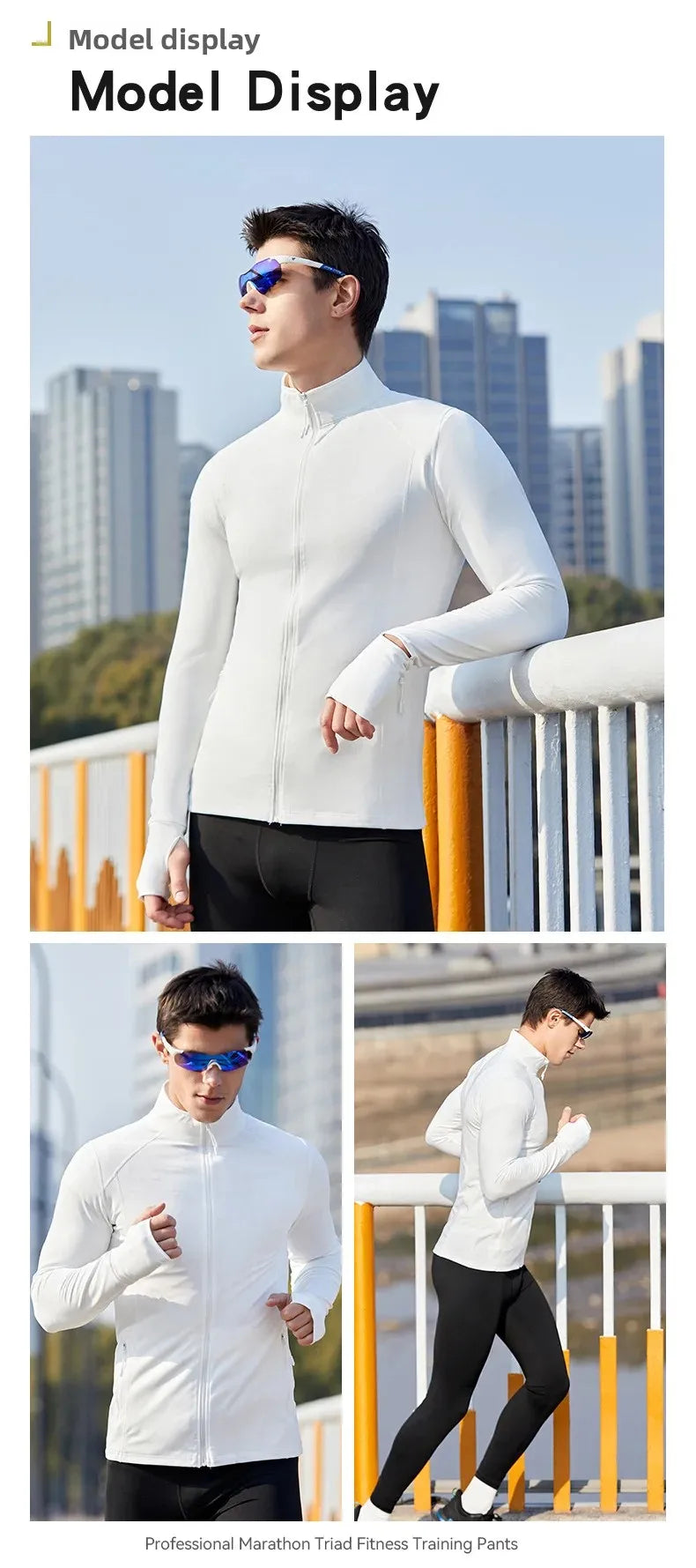 Men's Sport Jacket Quick Dry Fitness Clothes Casual Running Stand Collar Training Suit Flocking Milk Silk Running Outerwear
