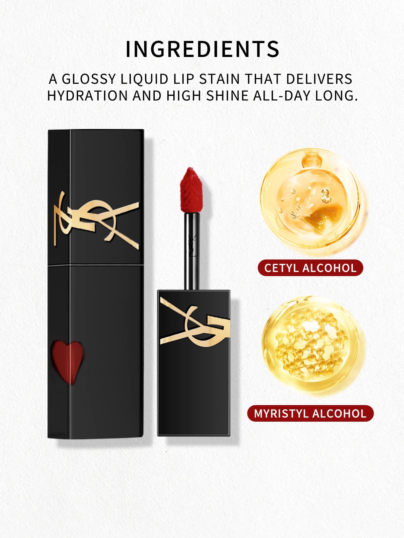 Yves Saint Laurent The Inks Vinyl Cream High Shine Lip Stain #610-Nude #416-Chili  - 0.18 FL .OZ./5.5ML
