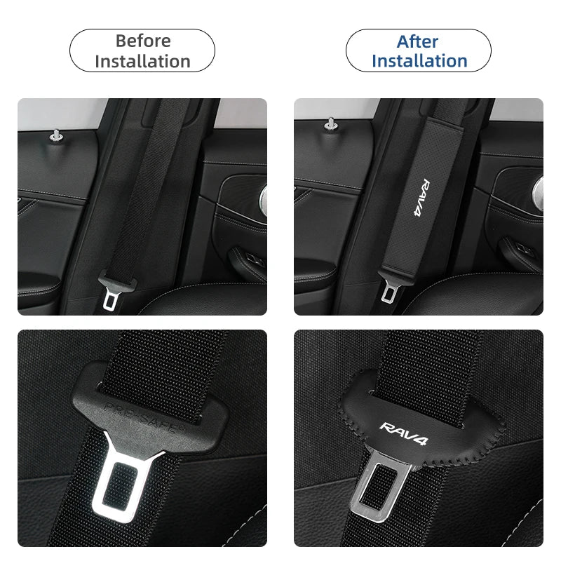 Car Seat Shoulder Pad Cover Seat Belt Buckle Protector Auto Accessories For Toyota Harrier TRD Prado RAV4 Auris CHR Corolla Camr
