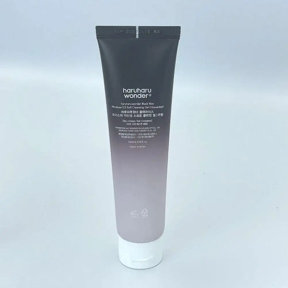 100ml Black Rice Moisturizing Cleansing Gel Gentle Hydrating Smooth Facial Cleanser Daily Skincare Cleansing Product