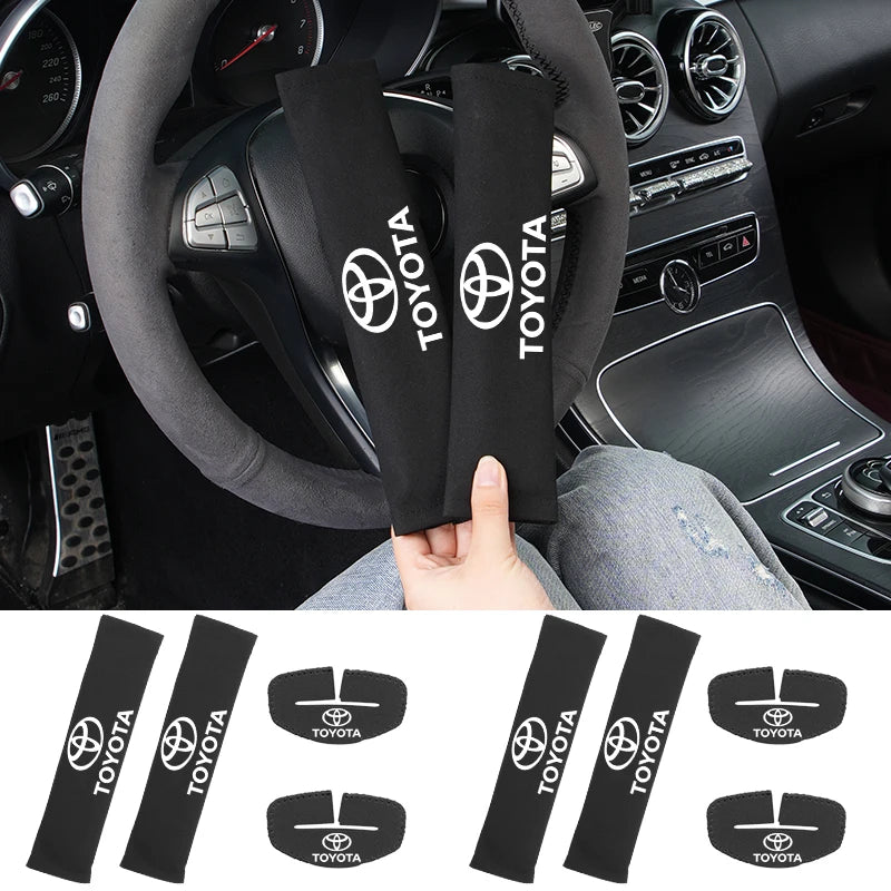 Car Seat Belt Protector Cover Safety Belt Shoulder Pad Accessories For Toyota Crown GR Corolla YARIS L Auris C-HR Hilux Vios Rav
