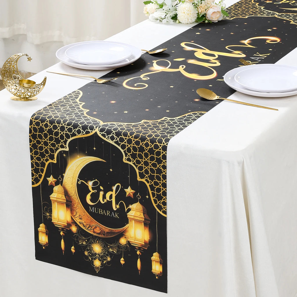Ramadan Table Runner Eid Mubarak Decoration 2026 for Home Ramadan Kareem Ramadan Mubarak Islamic Muslim Party Eid Al-Fitr Gifts