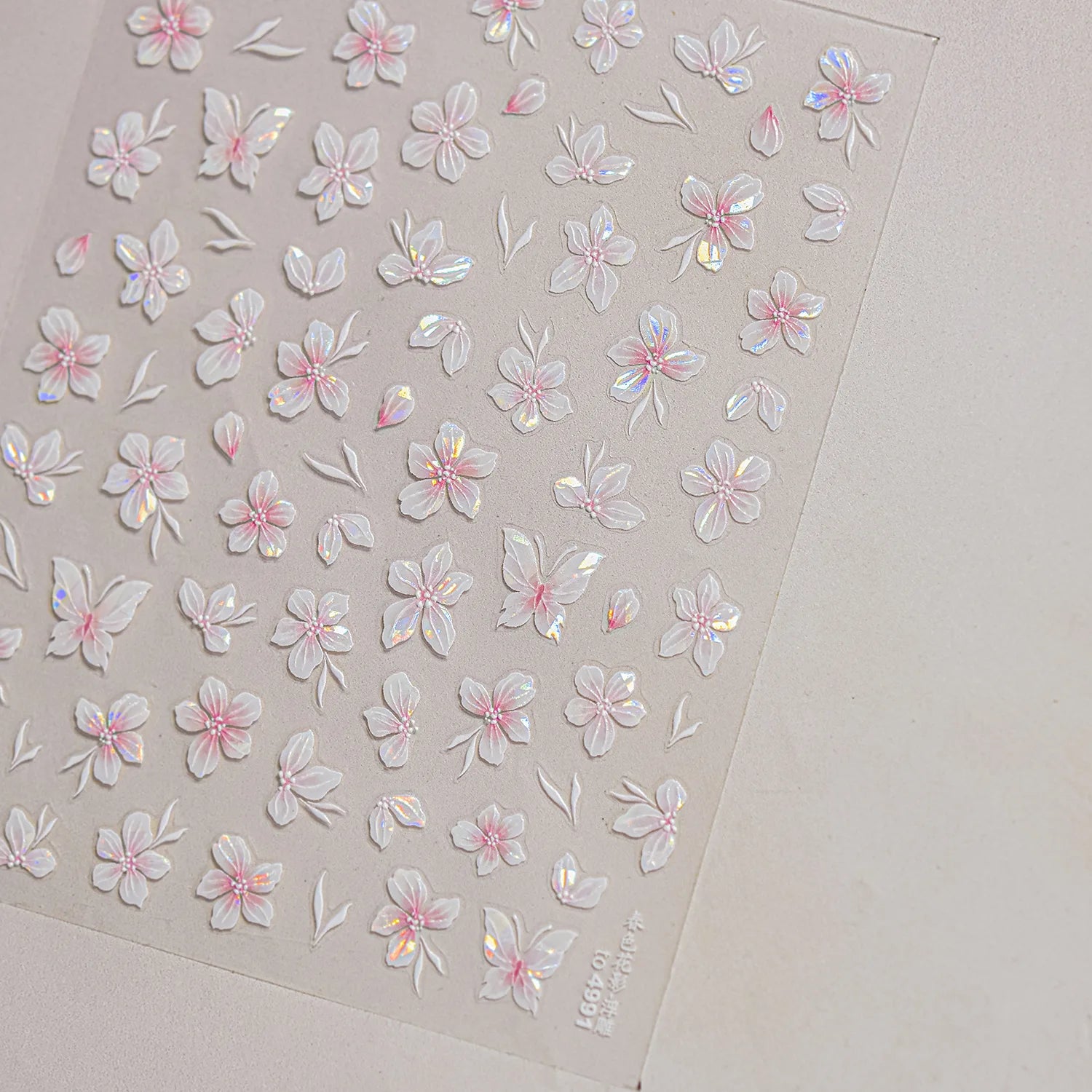 Embossed Flower Pink Butterfly Lucky Peach Blossom Chic Spring Petal 5D Soft Relief Adhesive Nail Art Stickers Manicure Decals