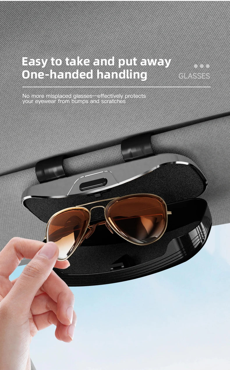 Car Sun Visor Glasses Case Sunglasses Storage Gift Box Accessories For Toyota Crown GR Corolla Camry Prado Aygo Cruiser CHR Rav4