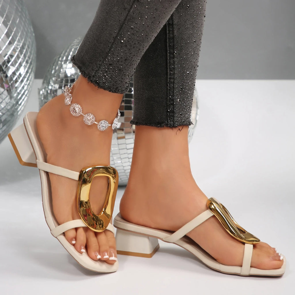 Sexy Designer Wedding Shoes Elegant Women Sandals Medium High Heels Open Toe Luxury Fashion Party Women Shoes Zapatos De Mujer