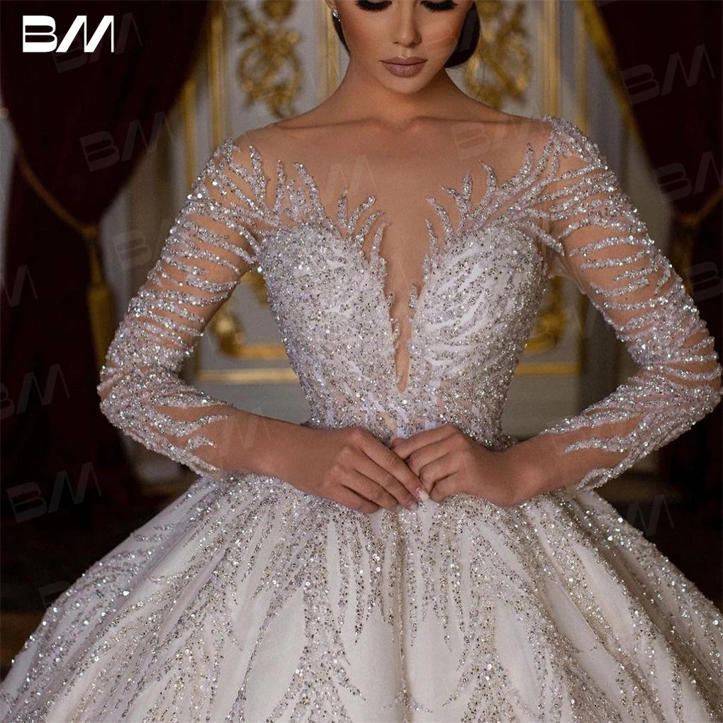luxury hand beaded wedding dress