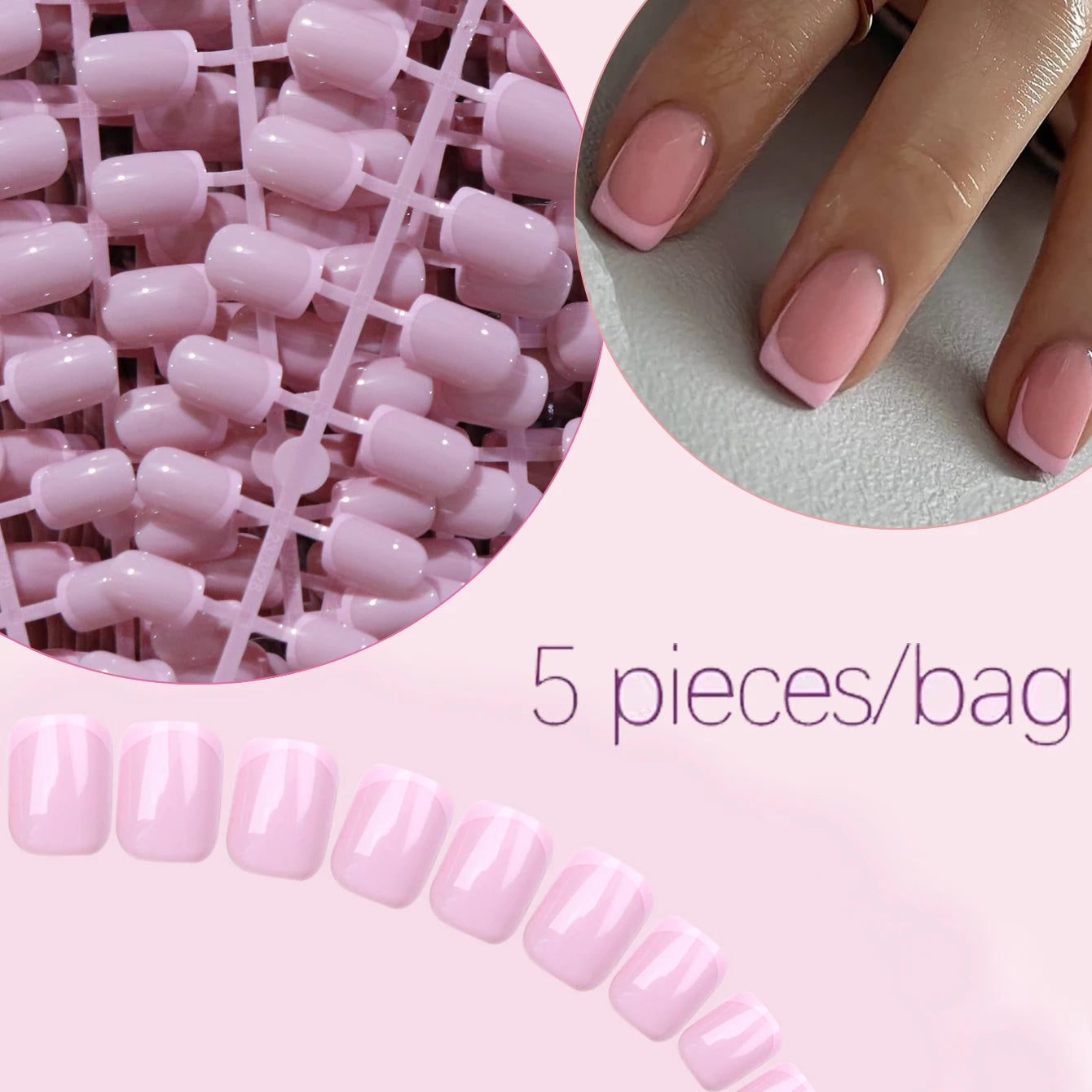 120PCS Press White French Edge Almond False Nails Reusable Acrylic False Nails Whitening Nail Art, Daily Wear Diy