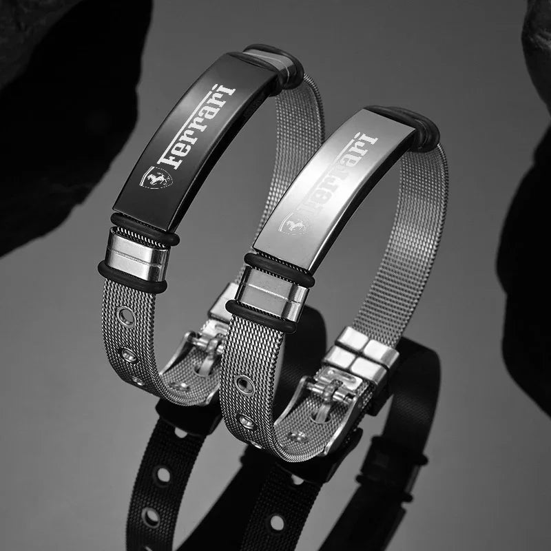 Adjustable Stainless Steel Ferrari Emblem Bracelet Women Men Gift  For Ferrari 488 Roma F8 SF90 812 360 FF F430 LaFerrari Amalfi