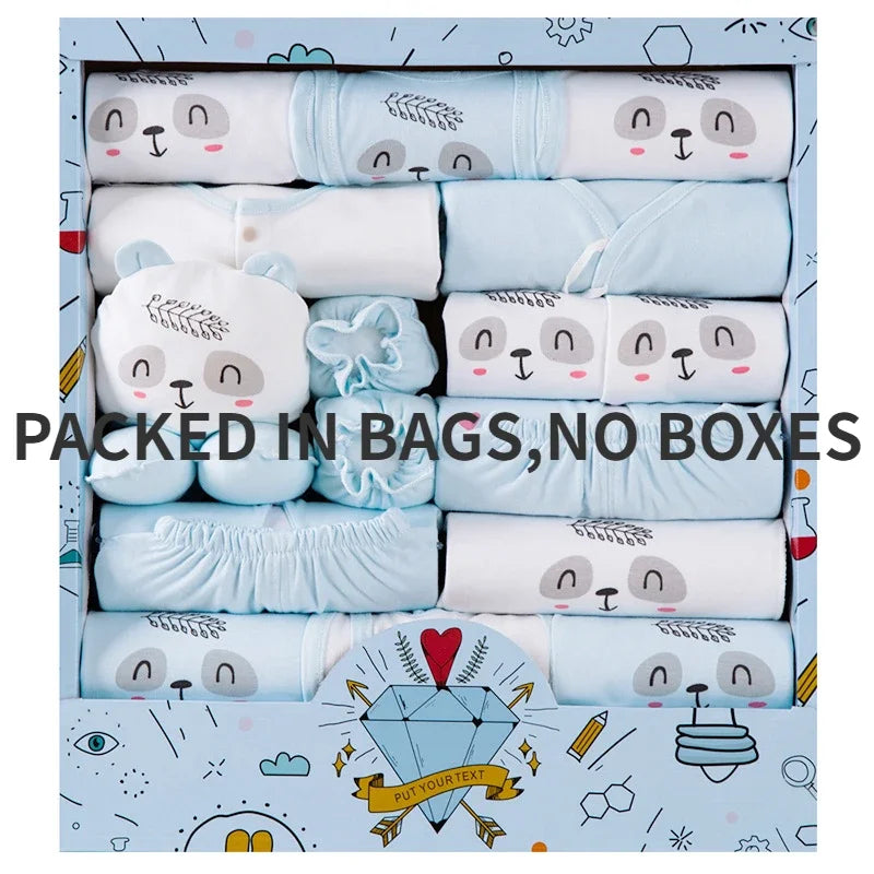Newborn 18pcs/Set Clothes Soft Cotton Cartoon Clothing Set Spring Autumn Baby Boys Girls New Born Hat Bib Suits 0-6Months Babies