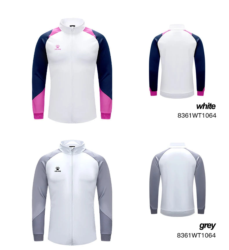 KELME Men's Running Jacket Football Sport Training Coat Windproof Fitness Jogging Sportwear Warm Lamb Woll Jackets 8361WT1064