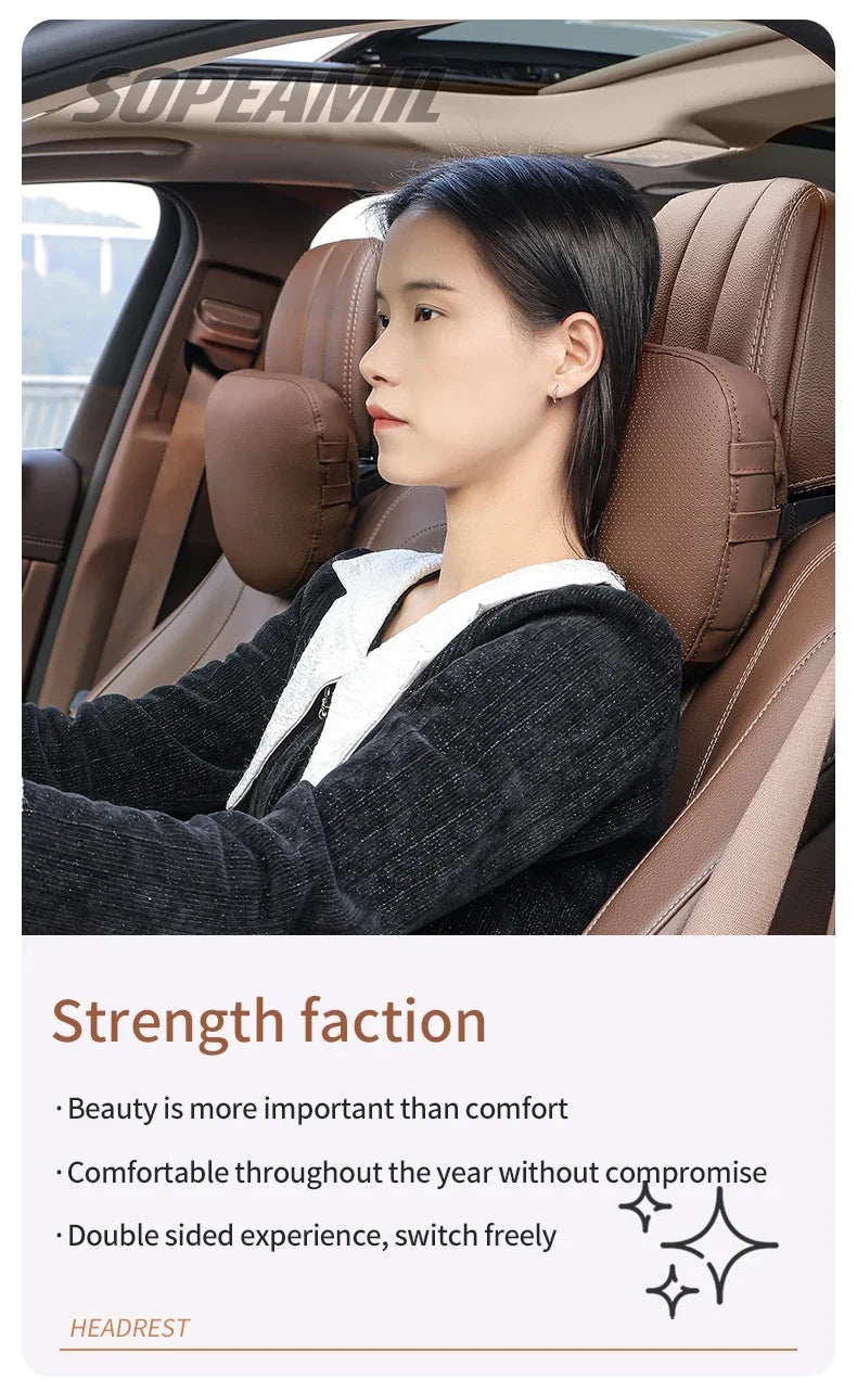 Car Suede Leather Headrest Seat Waist Cushion Pillow Jeep Patriot Commander Renegade Compass Grand Cherokee Wrangler Gladiator