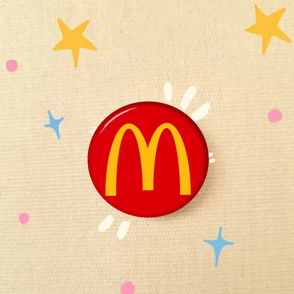 Anime Creative Tinplate Soft Button Pins Animal Icon Brooch Lapel Backpack Badge Accessories Pin Hot McDonalds logo Corp