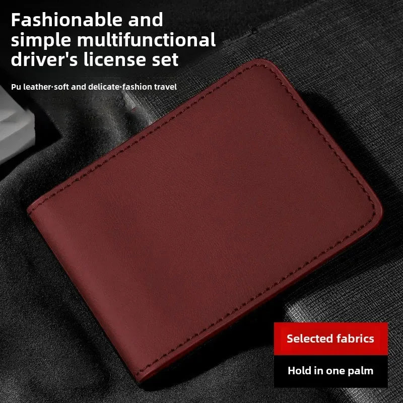 Car leather card storage bag,multi-transparent card position,car accessories,for Ford Mustang Logo Raptor Fusion Explorer Focus