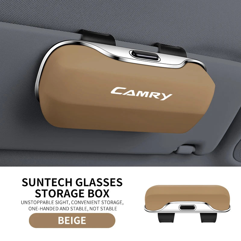 Car Eyewear Case Box Sunglasses Holder Sun Visor Storage Protective Frame Box Glasses Clip Portable For Toyota Camry