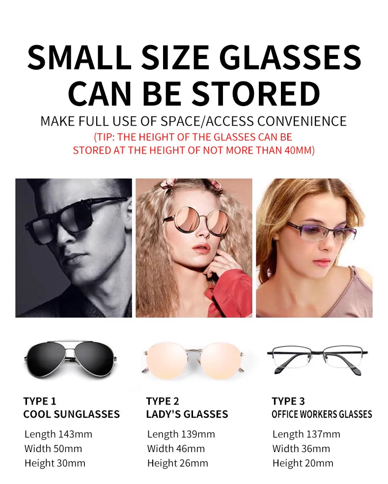 Car Eyewear Case Box Sunglasses Holder Sun Visor Storage Protective Frame Box Glasses Clip Portable For Toyota Camry