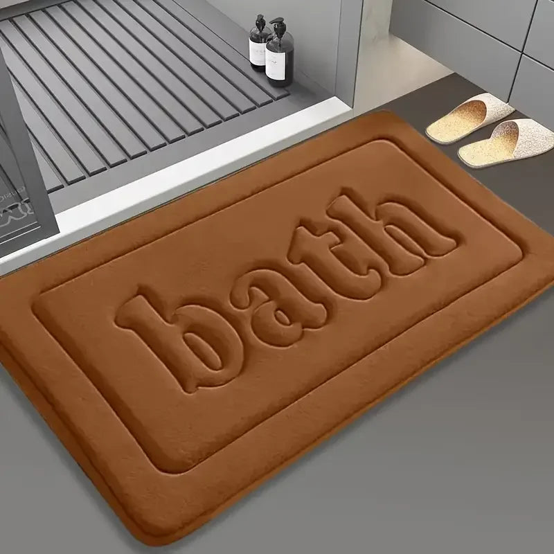Bathroom anti slip floor mat soft bathroom mat water absorbing bath mat 1.2cm thick flannel fabric door mat home decoration