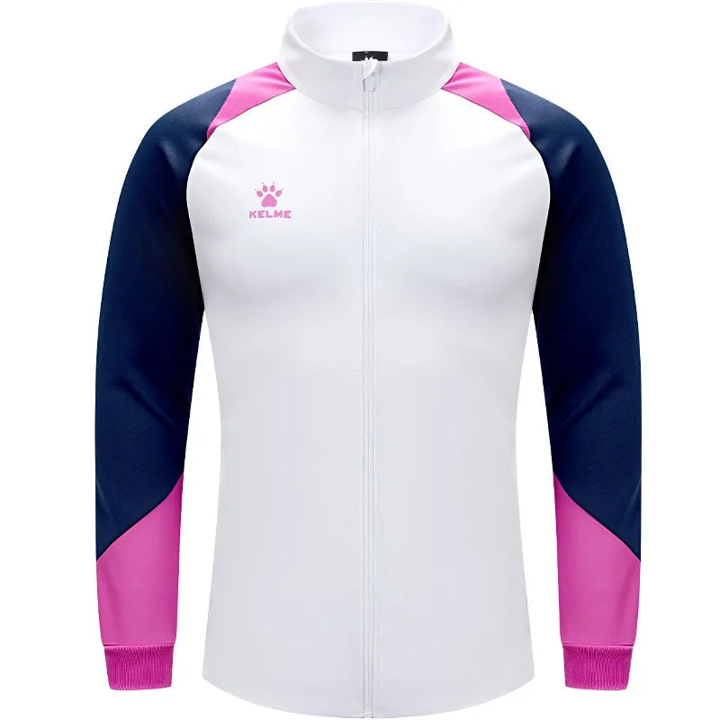 KELME Men's Running Jacket Football Sport Training Coat Windproof Fitness Jogging Sportwear Warm Lamb Woll Jackets 8361WT1064
