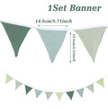 1 Set Sage Green Triangle Flags Bunting Boho-Chic Hanging Flag for Greenery Shower Classroom Wedding Birthday Party Decorations