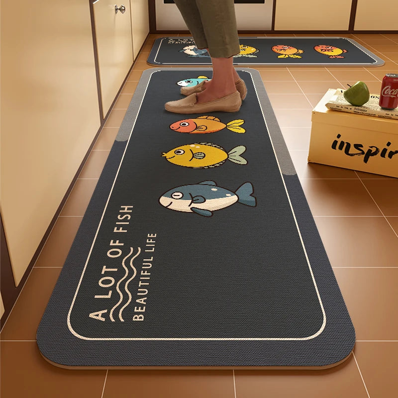 VIKAMA Budding Diatomite Carpet Scandinavian Style Non-Slip Water-Absorbent Mute Kitchen Breakfast Area Home Decoration