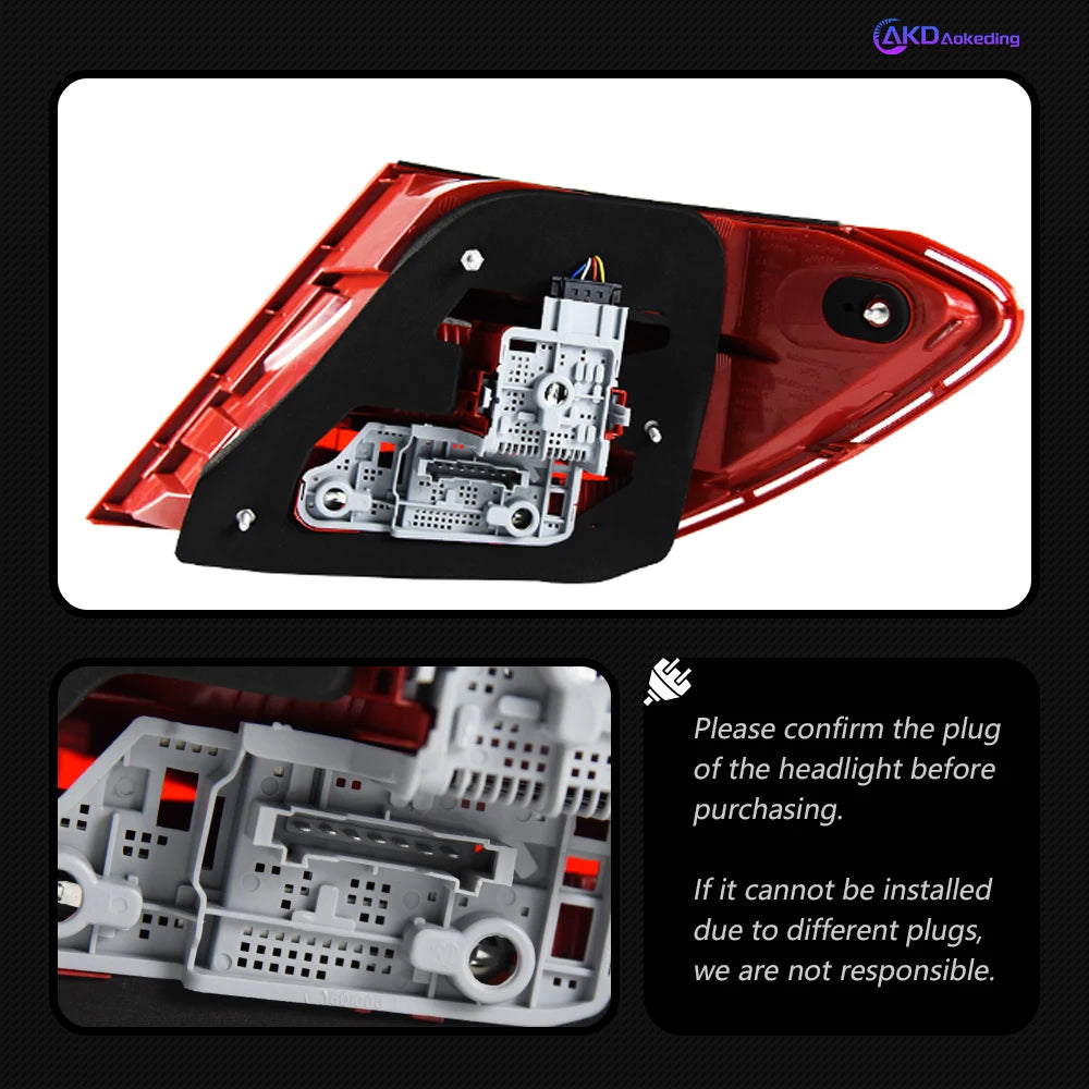 AKD Tail Lamp for Benz W204 LED Tail Light 2007-2013 C180 C200 C300 C350 C63 Rear Fog Brake Turn Signal Automotive Accessories