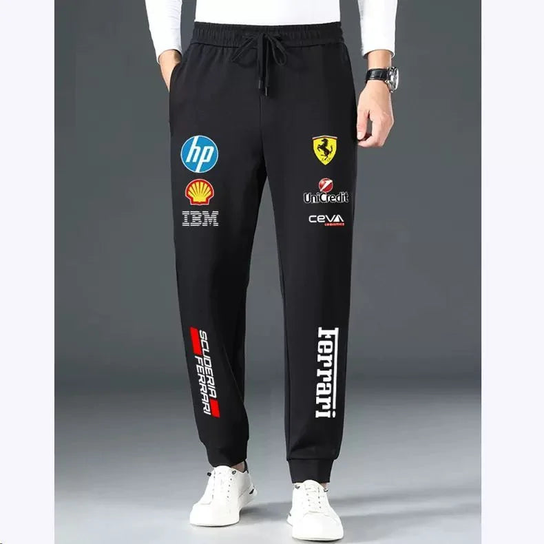 For Ferrari Horse SJ F1 Team Leg-binding Pants Sweatpants Men and Women's Casual Sports Outdoor Pants Fashionable Trendy Prints