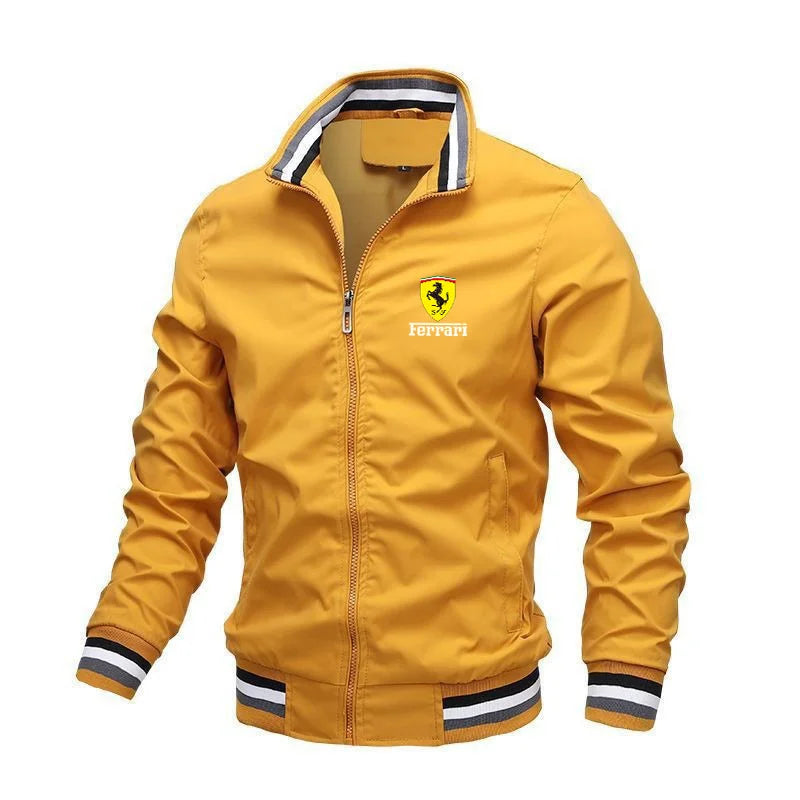 Spring and Autumn Men Jacket Casual Long Sleeved For Ferrari F1 Racing Suit Stand-up Collar Jackets Sports Riding Windproof Coat