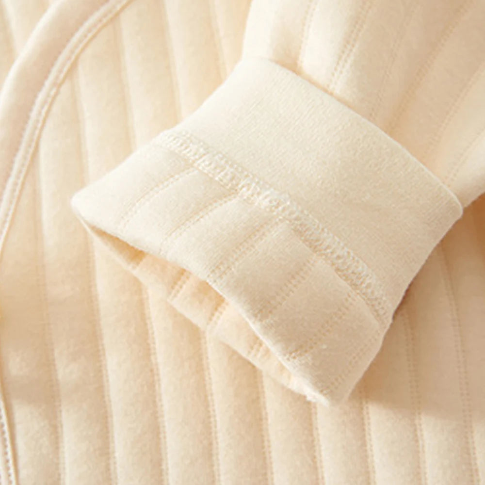 Baby Boy Christmas Romper Quilted Warm Autumn Winter Newborn Jumpsuit Solid Color 0 6 Months Hospital Baby Girl Clothing