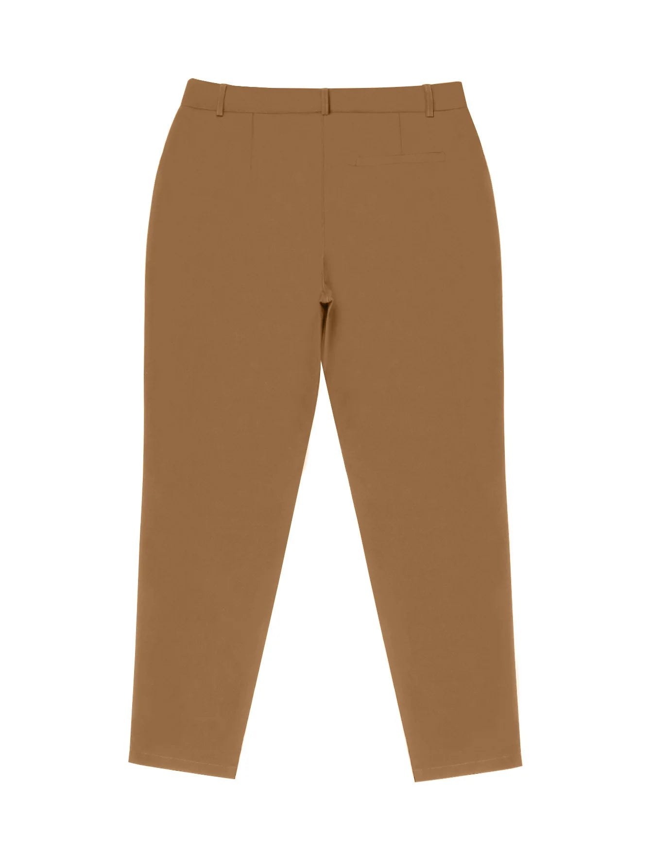 Men's Casual Decorative Fake Pocket Pure Color Formal Pants Mid Waist Long Trousers Cotton Polyester Blend Fashion Urban
