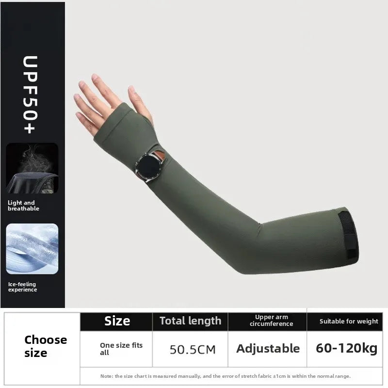 Ice Silk Sun Protection Sleeve Covers Thin UV Protection for Driving Cycling Fishing Men's New Summer Style Arm Guard