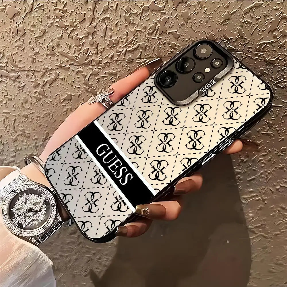 Guesses What Phone Case for Samsung Galaxy S26 S25 S24 S23 S22 S21 S20 Note20 Plus Ultra Colorful Silver Cover
