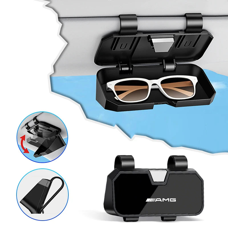 Car Sun Visor Glasses Clip Sunglasses Storage Case For Mercedes Benz AMG W204 W205 W203 W211 W212 W213 W201 W210 GLC GLA GLB GLS