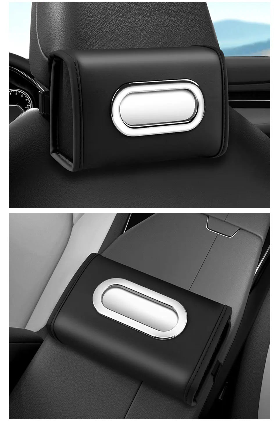 for Baojun 510 730 360 560 RS-5 530 630 Wuling Hongguang S Leather Car Tissue Bag Seat Back Hanger Kleenex Case Visor Napkin Box