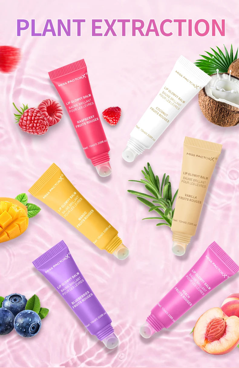 6-piece fruit flavored lip gloss set, moisturizing lip oil, glossy hydration, the best choice for women's holiday gifts