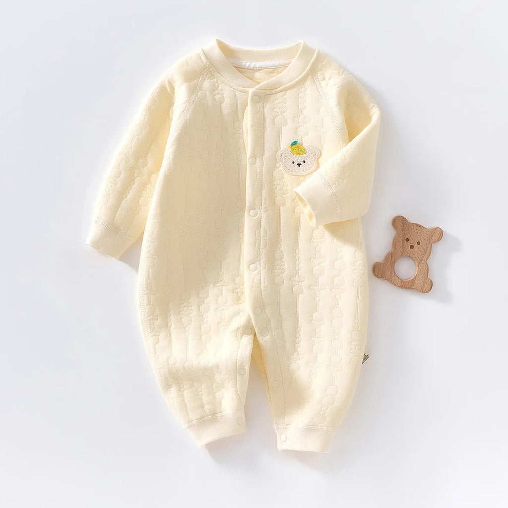 AYNIGIELL Baby Jumpsuit Autumn Winter Warm Sleepwear Pure Cotton Newborn Clothes 0-18 Months Newborn Boys and Girls Jumpsuit