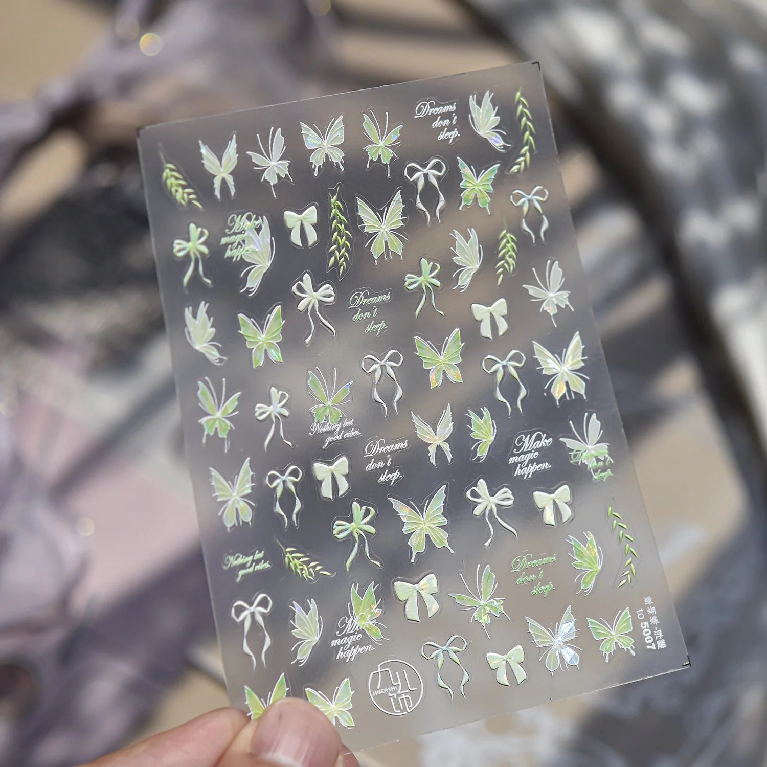 5D Fresh Summer Vacation Nail Sticker Coconut Tree Tropical Fruit Ice Cream Swim Ring Sunglasses Seaside Holiday Nail Art Decal