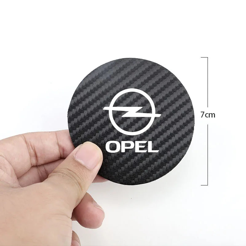 Leather Car Coaster Anti-Slip Water Cup Slot Pad For Opel Astra GTC Insignia Antara Meriva Zafira Vectra Mokka Corsa Grandland