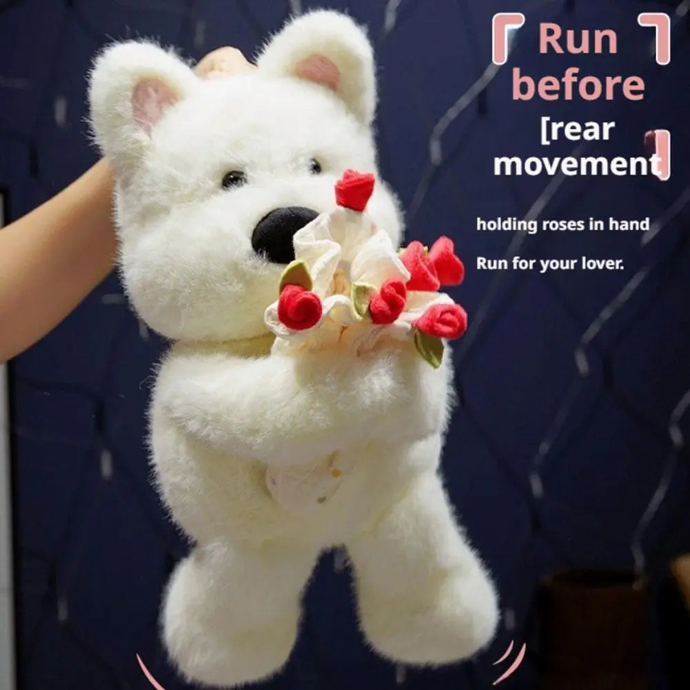 Romantic Teddy Bear Hugging Roses Bouquet New Style Rose Bear Plush Toy Plush Doll Valentine's Day Romantic Gift For Girls
