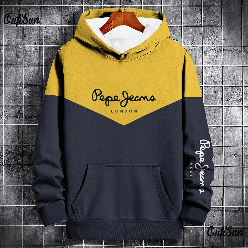 Autumn and Winter Casual Men's Hoodies Funny Splice 3D Print Sweatshirts Outdoor Sports Pullover Fashion Trend y2k Clothes Tops