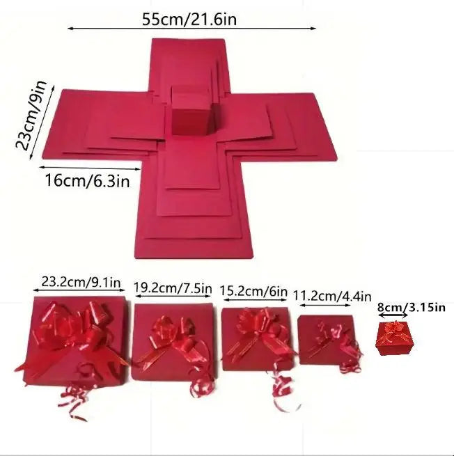 Creative 5-Layer Explosion Gift Box Ceremonial Various Gifts By Yourself Mysterious For Birthday Wedding Self-made Gift Box