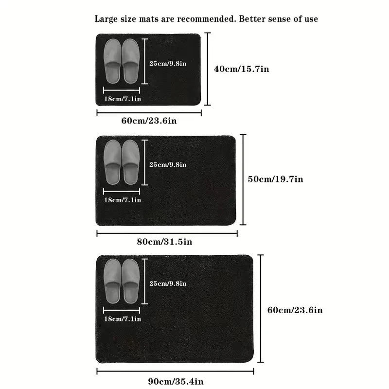Super Absorbent Bathroom Anti Slip Mat Coral Fleece Solid Floor Mat Bathroom Absorbent Foot Mat Household Washbasin Door Mat